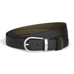 Cintura Reversibile 30 mm A Ferro di Cavallo in Pelle Sartorial