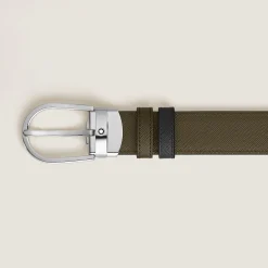 Cintura Reversibile 30 mm A Ferro di Cavallo in Pelle Sartorial