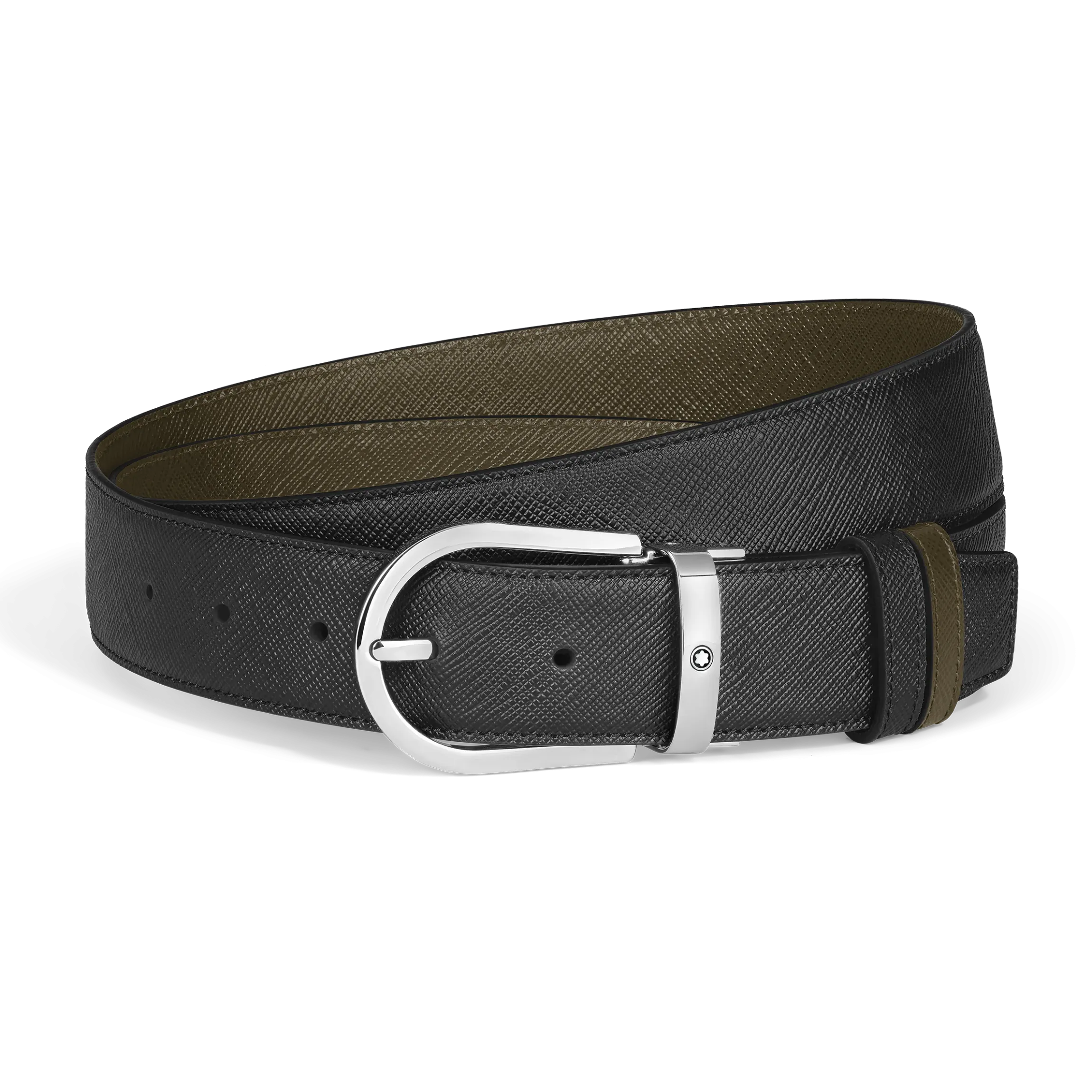 Cintura Reversibile 35 mm A Ferro di Cavallo in Pelle Sartorial