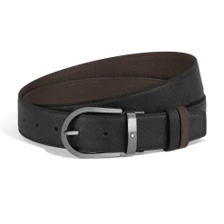 Cintura Reversibile 35 mm A Ferro di Cavallo in Pelle Sartorial