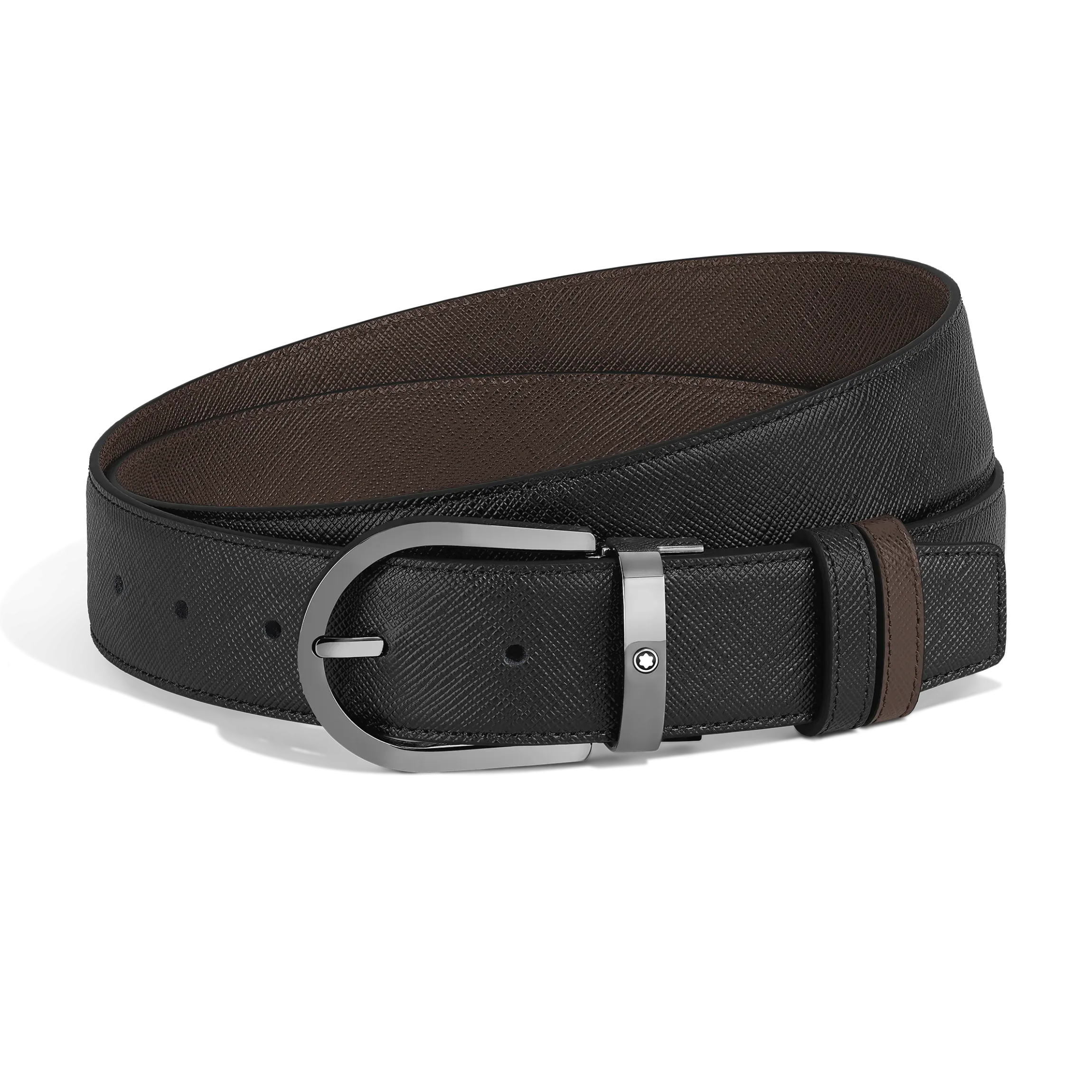 Cintura Reversibile 35 mm A Ferro di Cavallo in Pelle Sartorial