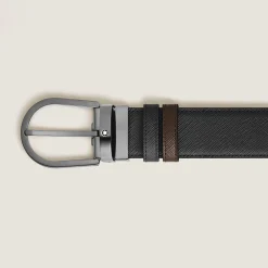 Cintura Reversibile 35 mm A Ferro di Cavallo in Pelle Sartorial