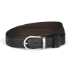 Cintura Reversibile 30 mm A Ferro di Cavallo in Pelle Granulata
