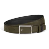 Cintura Reversibile 30 mm Con Targhetta con Intarsi in Pelle Sartorial