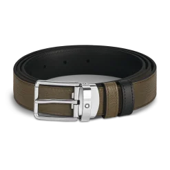 Cintura reversibile 30 mm in pelle kaki/nera con fibbia Everyday