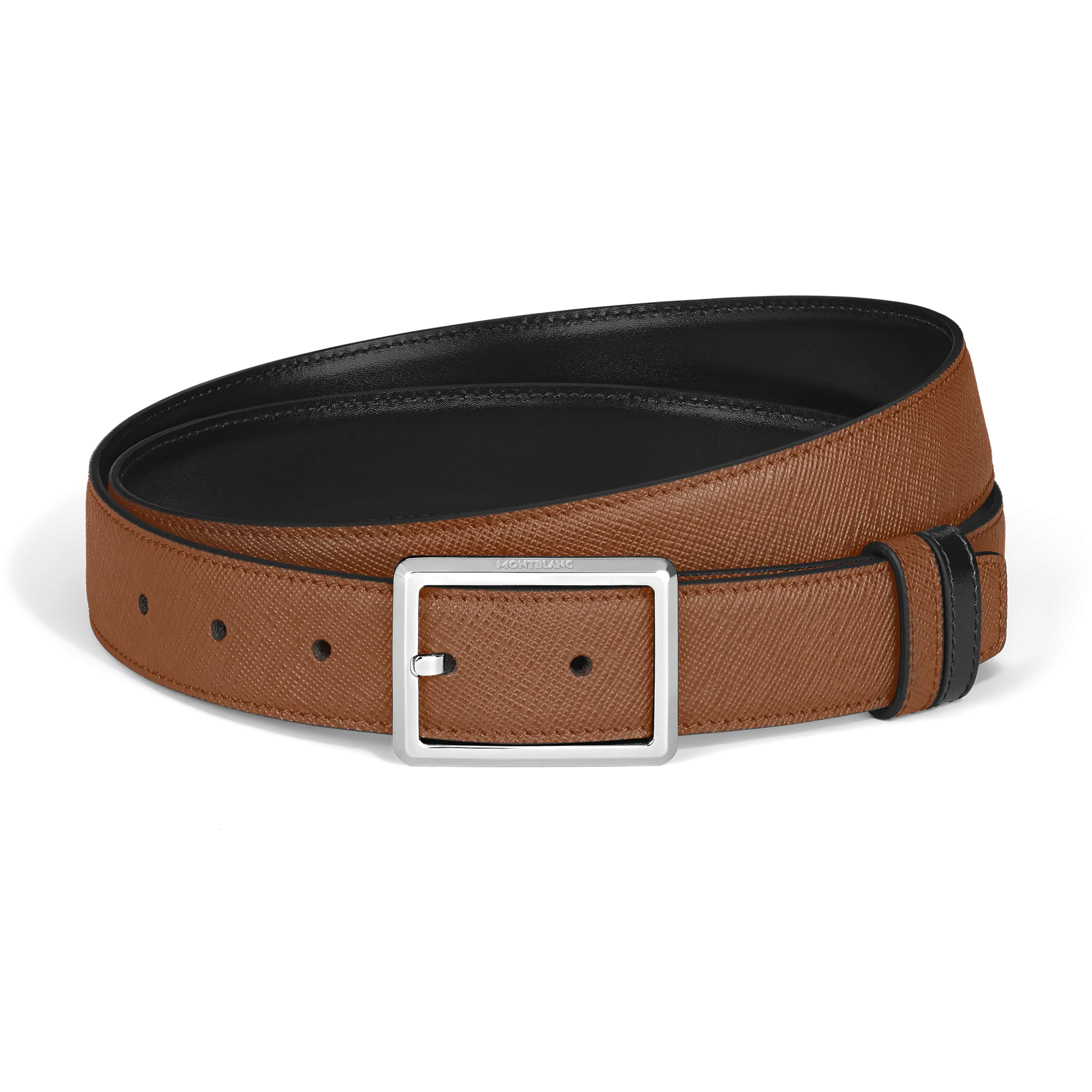 Cintura Reversibile 30 mm in Pelle Sartorial con Fibbia Rettangolare