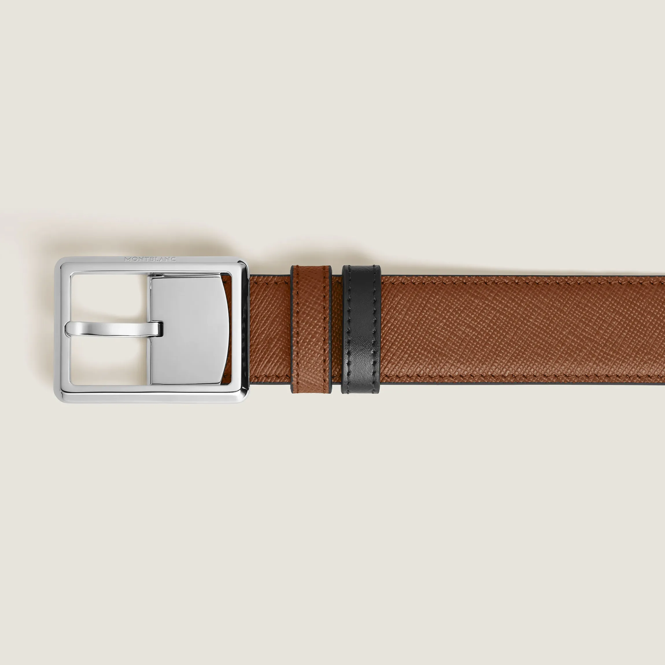 Cintura Reversibile 30 mm in Pelle Sartorial con Fibbia Rettangolare