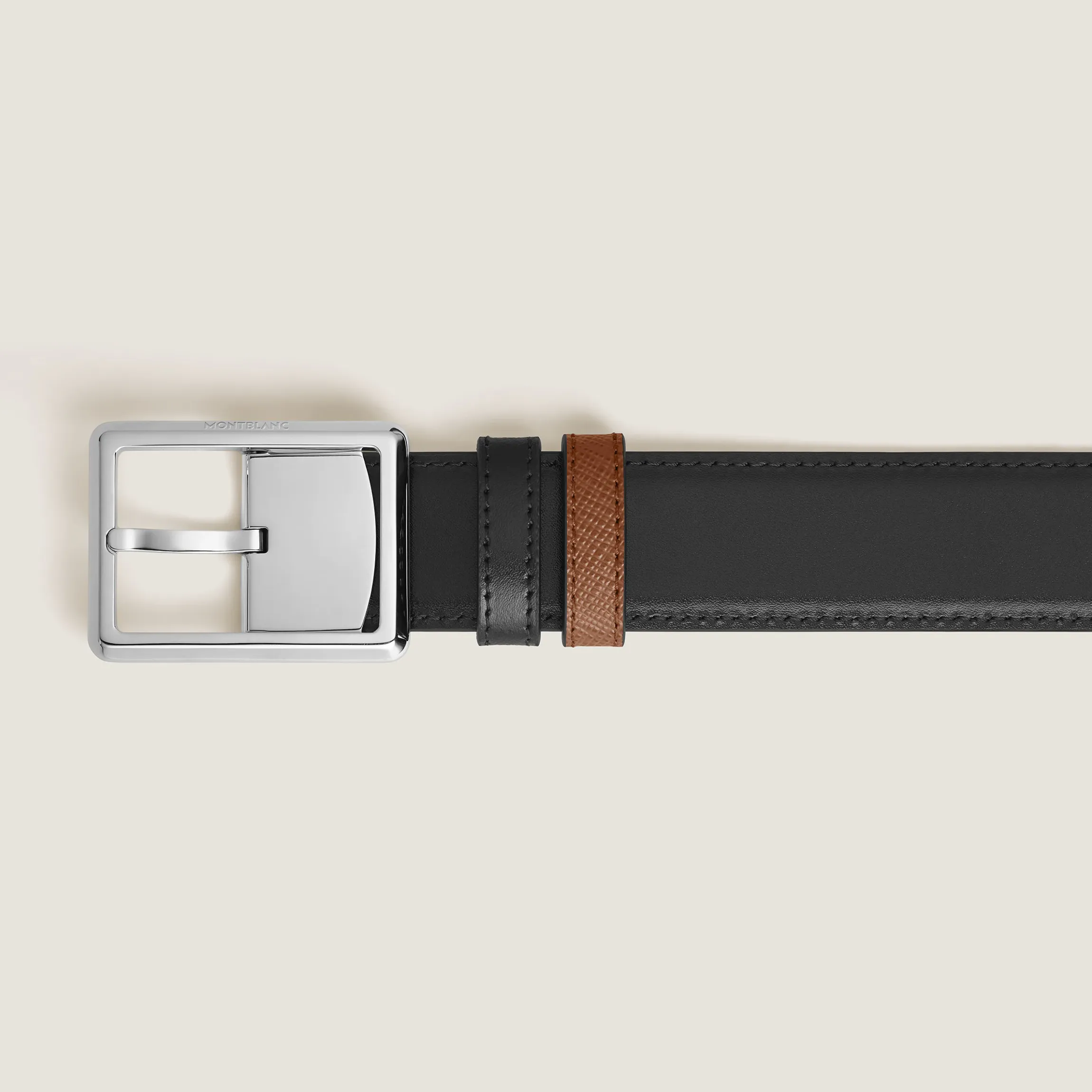 Cintura Reversibile 30 mm in Pelle Sartorial con Fibbia Rettangolare