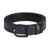 Cintura reversibile 30 mm in pelle nero blu/nera con fibbia a ferro di cavallo