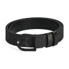 Cintura reversibile 30 mm in pelle nera/nera con fibbia a ferro di cavallo leggera