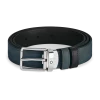Cintura reversibile 30 mm in pelle blu velluto/nera con fibbia Everyday