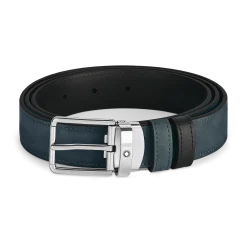 Cintura reversibile 30 mm in pelle blu velluto/nera con fibbia Everyday