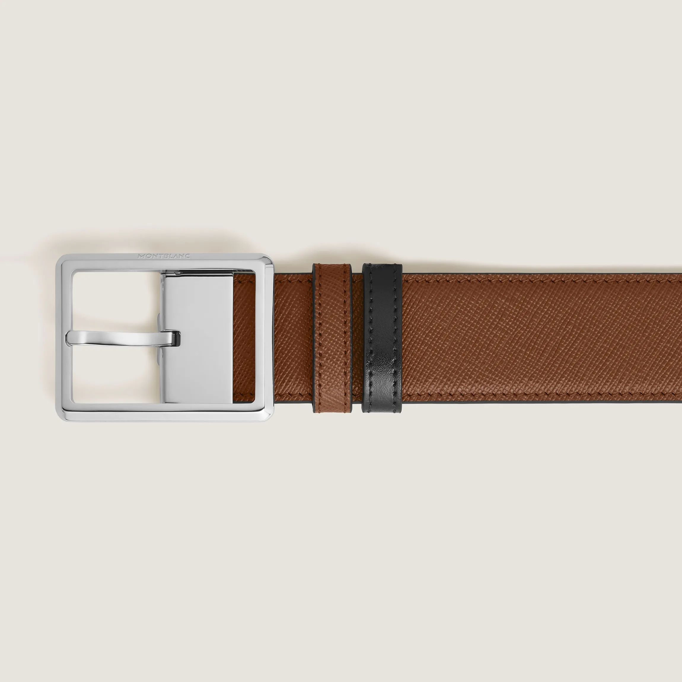Cintura Reversibile 35 mm in Pelle Sartorial con Fibbia Rettangolare