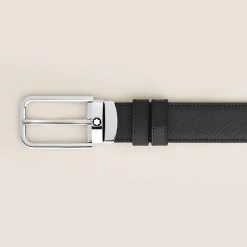 Cintura Reversibile 30 mm in Pelle Sartorial con Fibbia Rettangolare