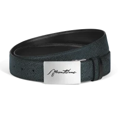 Cintura Reversibile 35 mm in Pelle Sartorial con Fibbia a Placca
