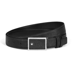 Cintura Reversibile 30 mm in Pelle Sartorial con Fibbia a Placca