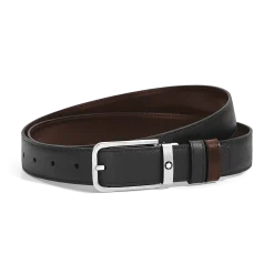 Cintura Reversibile 30 mm in Pelle Sartorial con Fibbia Rettangolare