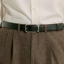 Cintura Reversibile 30 mm in Pelle Sartorial con Fibbia Rettangolare