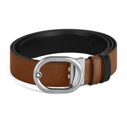 Cintura Reversibile 35 mm L’Ovale in Pelle Sartorial