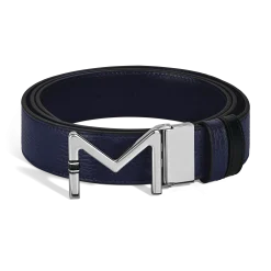 Cintura reversibile 35 mm Meisterstück in pelle nero blu/nera