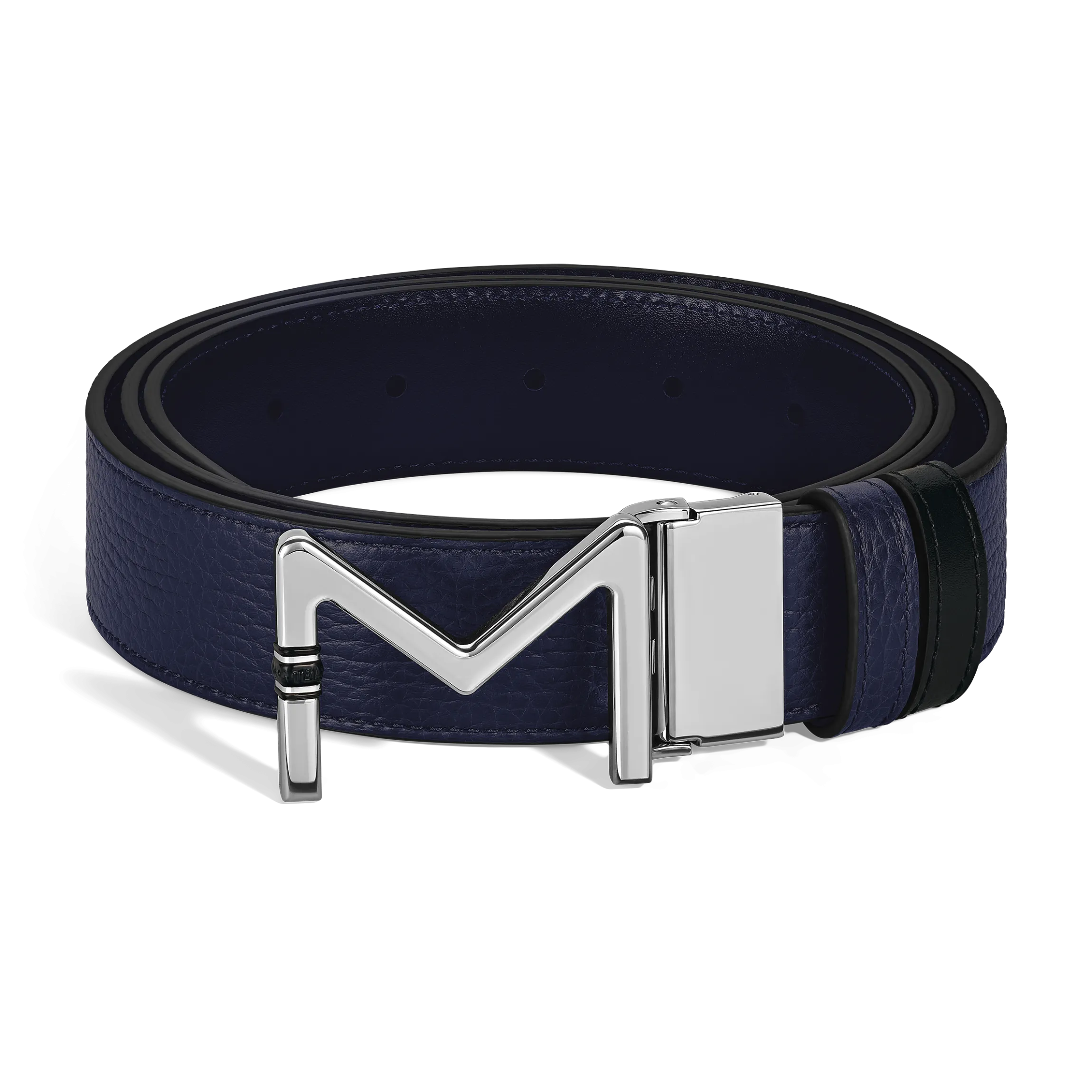 Cintura reversibile 35 mm Meisterstück in pelle nero blu/nera