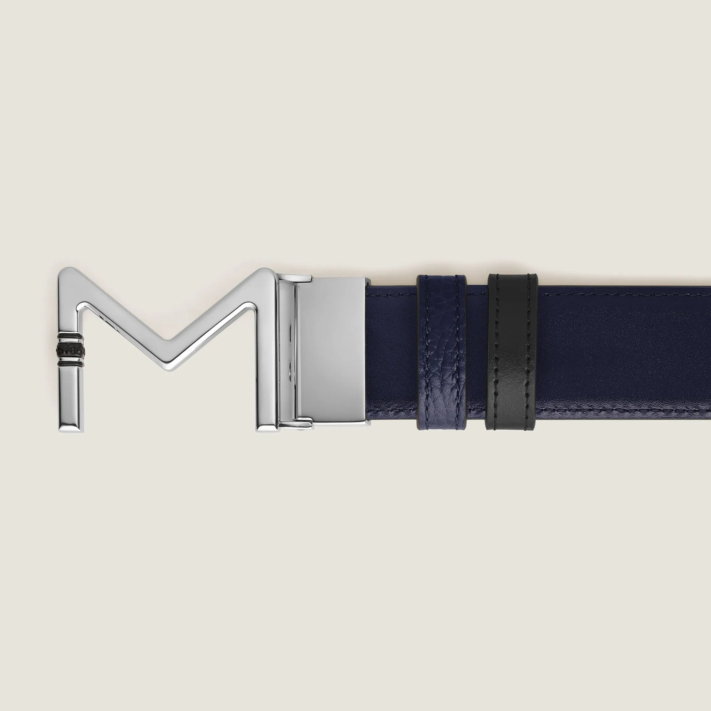 Cintura reversibile 35 mm Meisterstück in pelle nero blu/nera