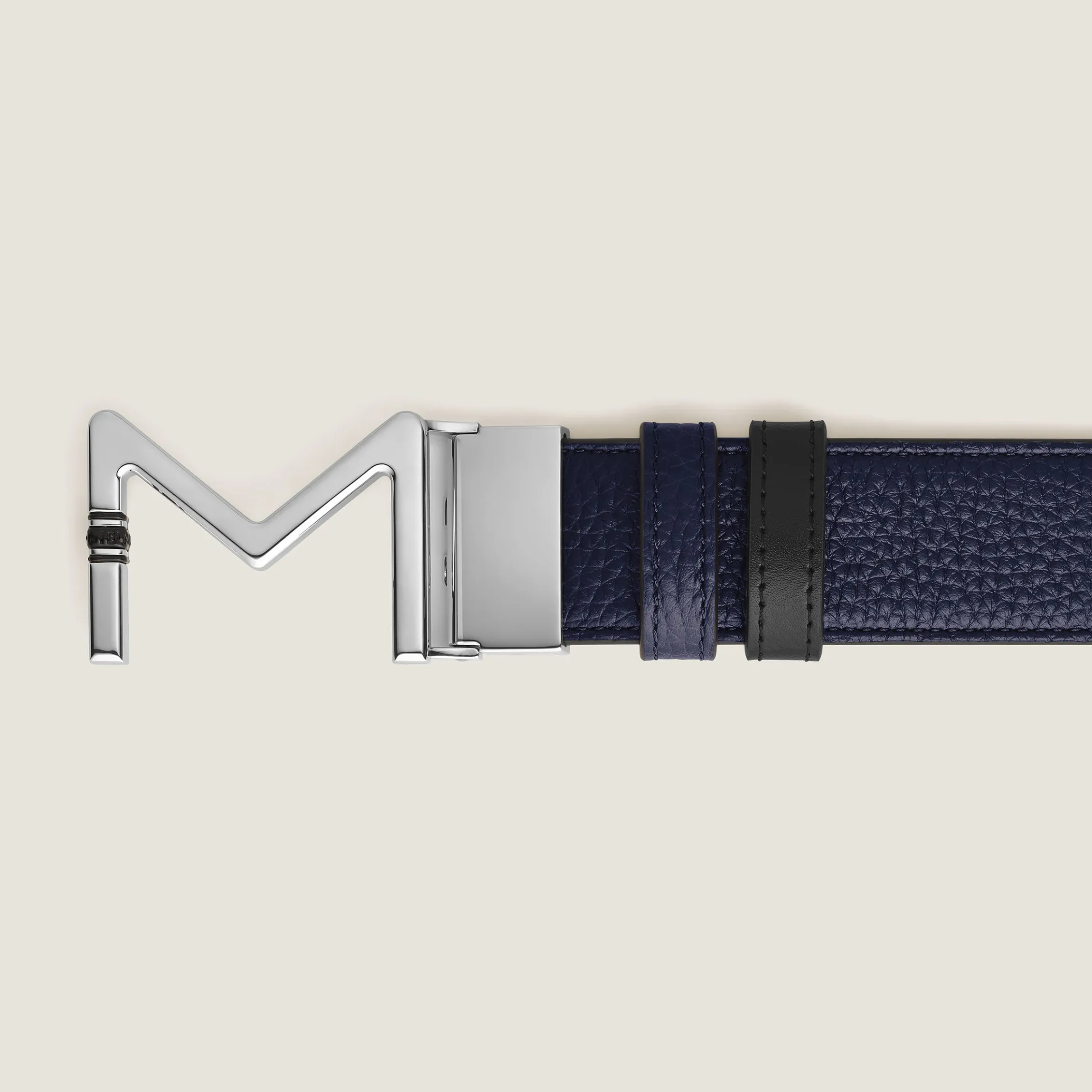 Cintura reversibile 35 mm Meisterstück in pelle nero blu/nera