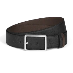Cintura Reversibile 35 mm Rettangolare in Pelle Sartorial