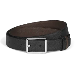 Cintura Reversibile 30 mm Rettangolare in Pelle Sartorial
