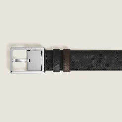 Cintura Reversibile 30 mm Rettangolare in Pelle Sartorial