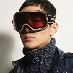 Maschera da Sci Rettangolare con Montatura Iniettata Beige