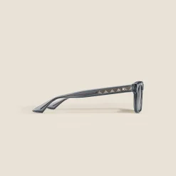 Occhiali da Sole con Montatura Quadrata in Acetato Color Grigio
