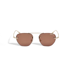 Occhiali da Sole Ovali con Montatura in Metallo Color Oro