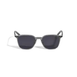 Occhiali da Sole Ovali con Montatura in Acetato Grigio