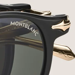 Occhiali da Sole Ovali Pieghevoli con Montatura Iniettata Nera
