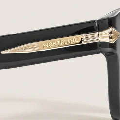 Occhiali da Sole Quadrati con Montatura in Acetato Nero