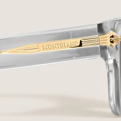 Occhiali da Sole Quadrati con Montatura in Acetato Grigio