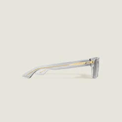 Occhiali da Sole Quadrati con Montatura in Acetato Grigio