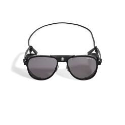 Occhiali da Sole Quadrati con Montatura in Metallo Nero