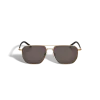 Occhiali da Sole Quadrati con Montatura in Metallo Color Oro