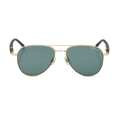Occhiali da Sole Quadrati con Montatura in Metallo Color Oro