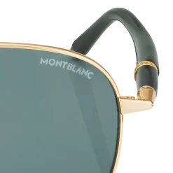 Occhiali da Sole Quadrati con Montatura in Metallo Color Oro