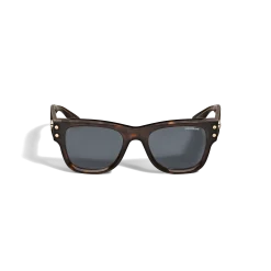 Occhiali da Sole Quadrati con Montatura in Acetato Havana
