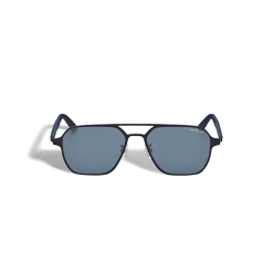 Occhiali da Sole Quadrati con Montatura in Metallo Nero