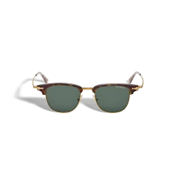 Occhiali da Sole Rettangolari con Montatura in Metallo Color Oro