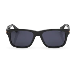 Occhiali da Sole Rettangolari con Montatura in Acetato Nero