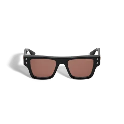 Occhiali da Sole Rettangolari con Montatura in Acetato Nero