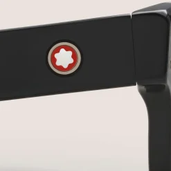 Occhiali da Sole Rettangolari con Montatura in Acetato Nero