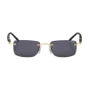 Occhiali da Sole Rettangolari con Montatura in Metallo Color Oro