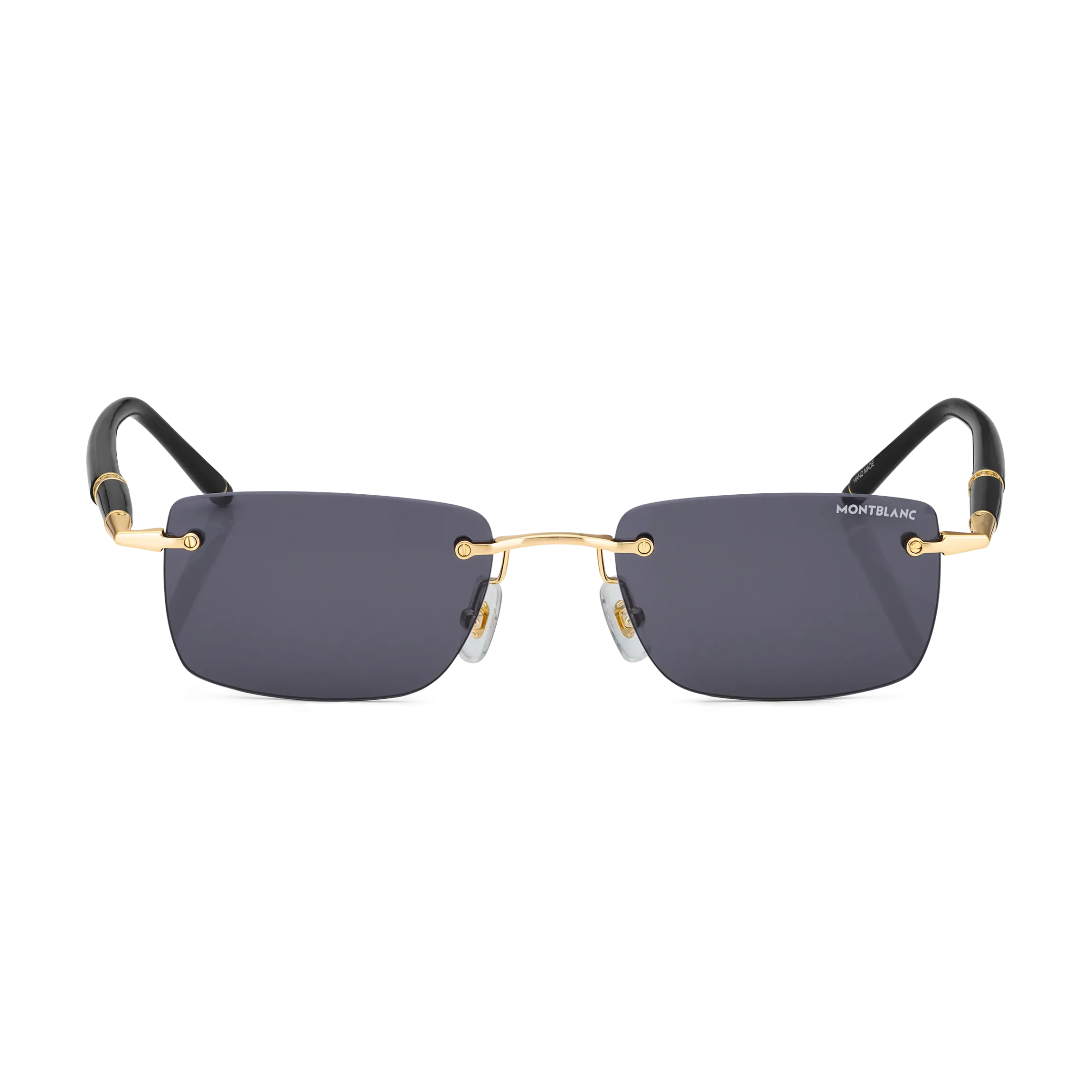 Occhiali da Sole Rettangolari con Montatura in Metallo Color Oro